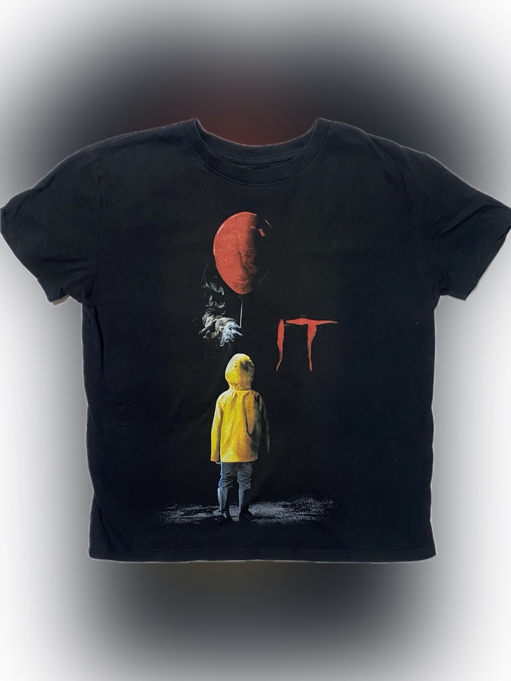Black Women's Short Sleeve Graphic Tee with Yellow Raincoat Design